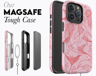 PINK SEA LIFE Phone Case, for iPhone 15 Plus Case, iPhone 16