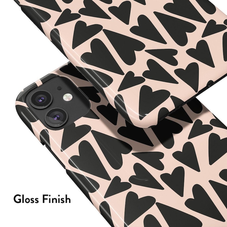 Long Black Hearts Case For iPhone 17, 16, 15, 14, 13, 12 MagSafe Case image 2
