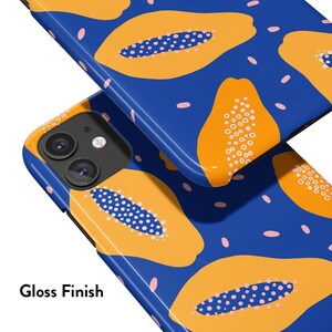 PAPAYA Phone Case For iPhone 15 Pro Case, iPhone 14 Case, iPhone 13 Case, iPhone12 Case, More Models, Fruit Pattern, Blue, Orange image 2