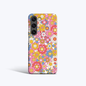 GROOVY RETRO FLOWERS | For Samsung Galaxy S23 Plus Case, Galaxy S22 Case, Galaxy S21 fe Case, Galaxy S20 Case, More Models, 60's Inspired