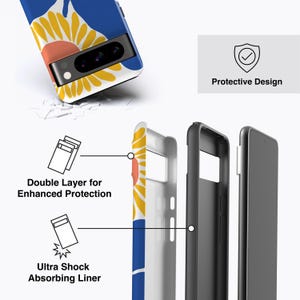 Blue Sunflower Phone Case |- For all Pixel Models, Magnetic Option image 3
