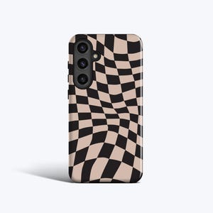 WAVY CHECK BLACK | For Samsung Galaxy S23 Case, Galaxy S24 Case, Galaxy S23 Case, Galaxy S22 Case, More Models, Checkered Case