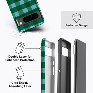 Rich Green Gingham Phone Case - For all Pixel Models, Magnetic Option image 3