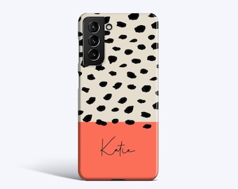 ABSTRACT DOTS CORAL Case | For Samsung Galaxy S25 Ultra, S24 fe, S23 fe, S22 Plus, S21, S20,