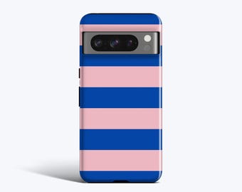 COTTON CANDY STRIPES Case | For Pixel 9 Pro Case, Pixel 8a Case, Pixel 7 Case, Pixel 6 Case, Pixel 5 Case, Vertical Stripes, Pink and Blue