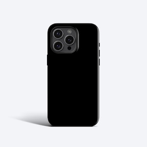Coque pour portable BLOCK COLOR Noir | Esthétique noire minimaliste, MagSafe - Compatible avec iPhone 16 Pro, 15, 13, 12
