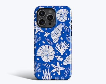 FLORIDA BLUE SHELLS Phone Case | For iPhone 15 Pro Case, iPhone 14 Case, iPhone 13 Pro Case, iPhone 12 Case, More Models, Sea lIfe, Coral
