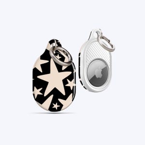 CREAM WONKY STARS AirTag Case, For your keys, Handbag, Backpack, Pets Collar, Anything you desire, AirTag Holder, AirTag Keychain, Abstract
