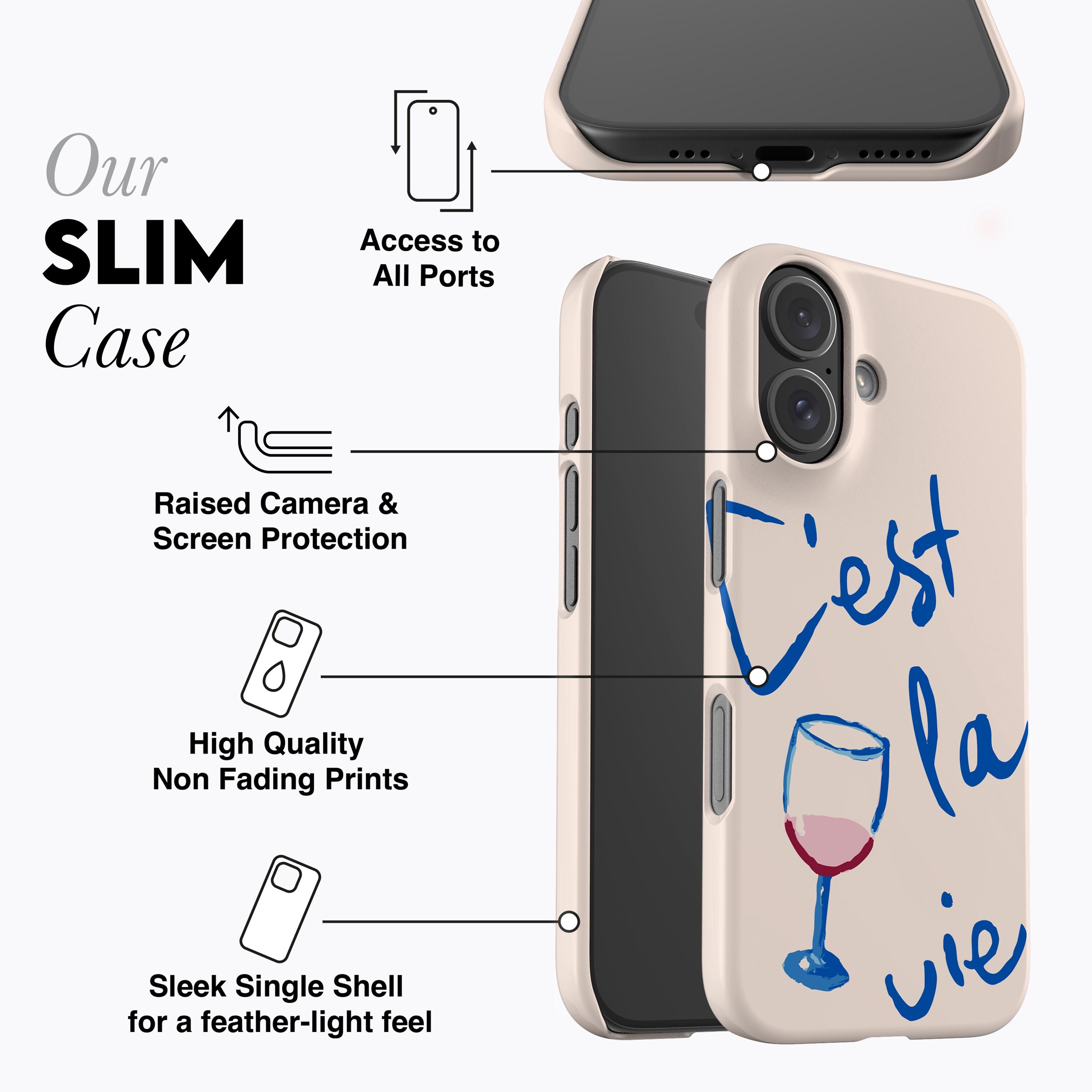 Society6 ケース C'est La Vie by TeenageNobody C'EST LA VIE Phone Case | French Phrase, Red Wine, 'that's