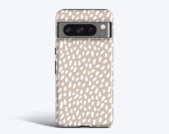 BEIGE DOTS Phone Case | For Pixel 9 Pro xl, 9a, 8a, 8 Pro, 7 Pro, 7a, 6 Pro, 6a, 5 and More Models, Dot Pattern