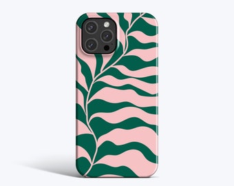 TROPISCHES BLATT Hülle | Für iPhone 15 Pro Max Hülle, iPhone 13 Pro Hülle, iPhone 12 Hülle, iPhone 11 Hülle, Weitere Modelle, Plant, Grün und Rosa