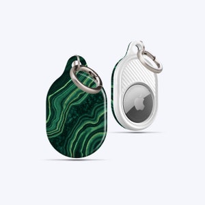 Custodia AirTag MALACHITE / Per le tue chiavi, borsa, zaino, collare per animali domestici, tutto ciò che desideri, supporto AirTag, portachiavi AirTag, marmo verde