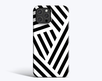 Funda BLACK LINES / Para funda iPhone 15 Pro, funda iPhone 12, funda iPhone 13, funda iPhone xr, más modelos disponibles, patrón geométrico, mínimo