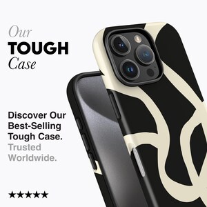BOHO LINES BLACK Phone Case For iPhone 16 Pro Case, iPhone 15 Case, iPhone 14 Pro Max Case, iPhone 12 Case, MagSafe, Abstract Lines, Matisse image 2