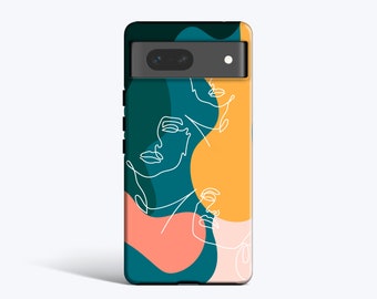 THREE FACES Bright Case | For Pixel 8 Case, Pixel 7 Case, Pixel 6 Pro Case, Pixel 5 Case, Pixel 4A Case More Models, Art, Boho, Abstract