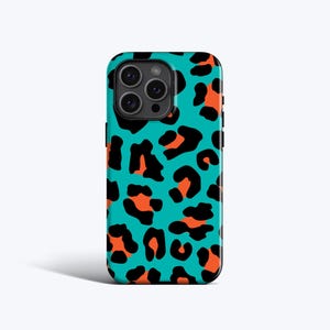 BRIGHT LEOPARD PRINT Case | For iPhone 15 Pro Case, iPhone 16 Plus Case, iPhone 14 Case, iPhone 13 Case, MagSafe, Abstract, Animal Print