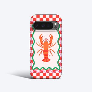 Capa para celular Pixel com estampa de lagosta - Compatível com Pixel 10, 9 Pro XL, 9a, 8 Pro, 8a, 7 Pro, 7a, 6 Pro e 6a. imagem 1