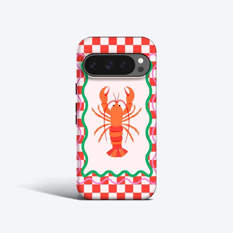 Capa para celular Pixel com estampa de lagosta - Compatível com Pixel 10, 9 Pro XL, 9a, 8 Pro, 8a, 7 Pro, 7a, 6 Pro e 6a. imagem 1