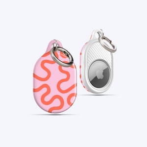 ORGANIC LINES CORAL AirTag Case | For your keys, Handbag, Backpack, Pets Collar, Anything you desire, AirTag Holder, AirTag Keychain