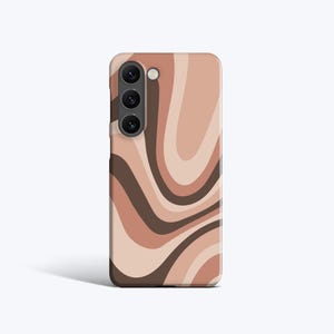 ABSTRACT GROOVY Coco | For Samsung Galaxy S23 Case, Galaxy S22 Case, Galaxy Note 20 Case, More Models, Funky, Y2K, Wavy Lines, Chocolate