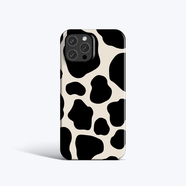 COW PRINT iPhone Case | For iPhone 15 Pro Case, iPhone 13 Case, iPhone 12 Case, More Models, Cow Case, Cow Pattern, Beige and Black, Modern,