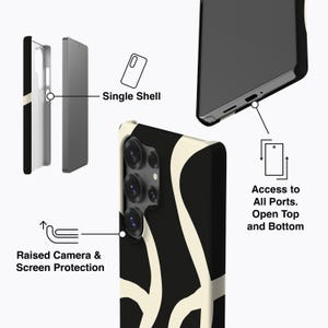 Boho Lines Black Phone Case - For Galaxy S26, S25, S24, S23, S22, S21, S20 Series, Magnetic 画像 6