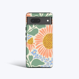 SUNFLOWER | For Pixel 8 Pro Case, Pixel 7 Case, Pixel 6 Case, Pixel 5 Case, Pixel 4 Case, More Models, Abstract Flowers, Summertime, Pastel