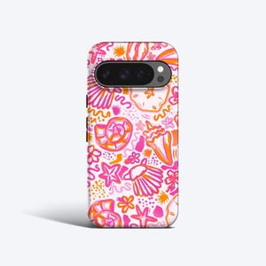 Bright Shells Pixel-skal - För Pixel 10, 9 Pro XL-skal, Pixel 8a-skal, Pixel 7 Pro-skal, Pixel 6a-skal, Korall, Pixel 9-skal, Sjöstjärna, Hav