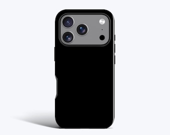 Black Phone Case - For iPhone 17, 16, 15, 14, 13, 12, 11 - MagSafe Option