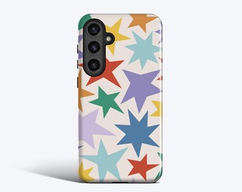 Large Wonky Stars Case For Galaxy S26, S25, S24, S23, S22, S21, S20 Series, Magnetic