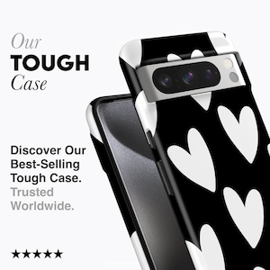 Large White Hearts Case For all Pixel Models, Magnetic Option image 2