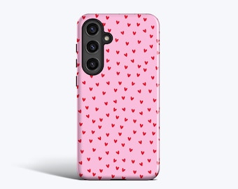 Red Hearts Phone Case - For Galaxy S26, S25, S24, S23, S22, S21, Magnetic Option