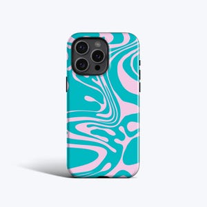 TURQUOISE MARBLE Phone Case | For iPhone 16 Case, iPhone 15 Pro Case, iPhone 14 Case, iPhone 12 Case, More Models, Liquid Marble, Modern image 1