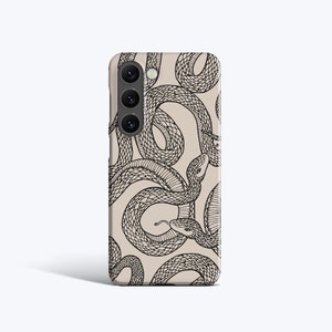 BLACK SNAKES | For Samsung Galaxy S23 Ultra Case, Galaxy S22 Plus Case, Galaxy S21 fe Case, More Models, Snake Pattern, Beige