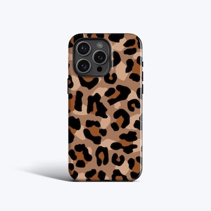 Brunt leopardmönstrat mobilskal - Abstrakt djur | För iPhone 17 Pro Max, 16 Pro, 15, 14, 13, fler modeller - MagSafe-alternativ