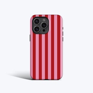 pour portable RUBY RAYURES | Impression de rubans gras, pour iPhone 16 Pro Max, 16e, 15 Plus, 14 Pro, 13 mini, 12, 11, option MagSafe