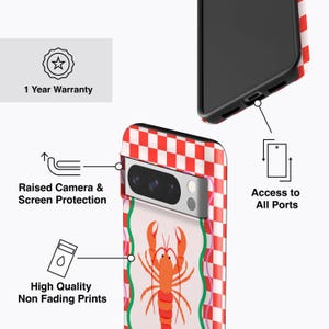Capa para celular Pixel com estampa de lagosta - Compatível com Pixel 10, 9 Pro XL, 9a, 8 Pro, 8a, 7 Pro, 7a, 6 Pro e 6a. imagem 4