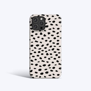 JASMIJN WIT Etui | Voor iPhone 15 Pro Max-hoesje, iPhone 12-hoesje, iPhone 11-hoesje, iPhone XR-hoesje, meer modellen, stippatroon, modern