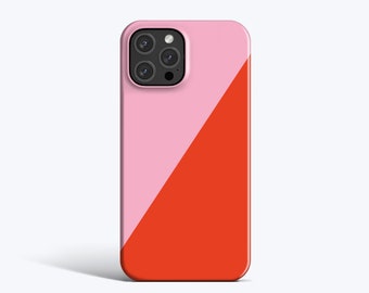 GEOMETRISCHE ROSA ROT | Für iPhone 15 Hülle, iPhone 12 Hülle, iPhone 11 Hülle, iPhone xr Hülle, weitere Modelle verfügbar, Block farbige Hülle