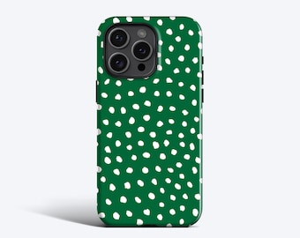 Grüne Punkte Phone Case für iPhone 17 16 15 14 13 12 MagSafe Option