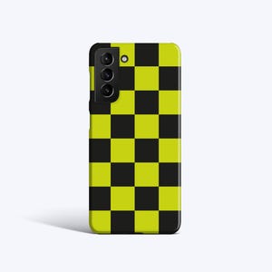 CHUNKY CHECK Lime Black Case | For Samsung Galaxy S23 Ultra Case, S22 Plus Case, S21 Case, More Models, Checkered print, Y2K inspired