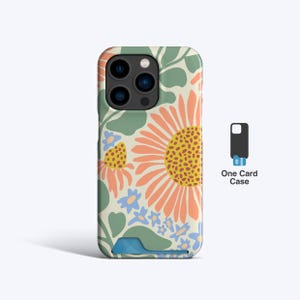 Estuche para tarjetas SUNFLOWER Slim / Estuche para iPhone 15 Pro, Estuche para iPhone 14, Estuche para iPhone 13+, Estuche para iPhone 15+, Tarjetero, Almacenamiento de tarjetas