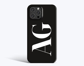 INITIALS PERSONALISED | For iPhone 15 Case, iPhone 12 Case, iPhone 11 Case, iPhone XR Case, More Models Available, Black Personalised Case