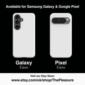two white samsung phones side by side on a black background