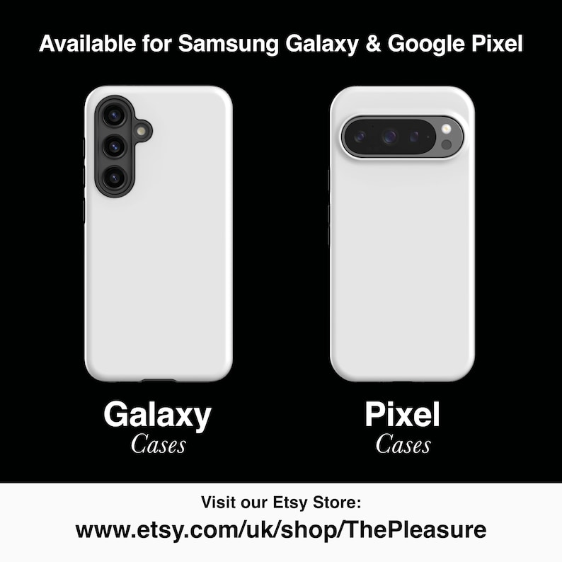 two white samsung phones side by side on a black background