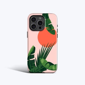 TROPICAL SUNSET Phone Case | For iPhone 15 Pro Case, iPhone 12 Case, iPhone 11 Case, iPhone XR Case, More Models, Summer Case, Palm Leaves