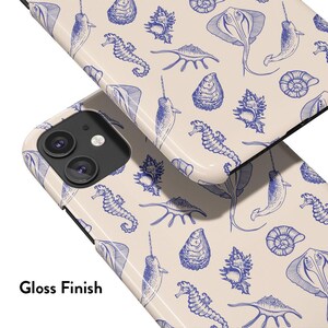 SEA CREATURES Blue Phone Case | For iPhone 16 Pro Max Case, iPhone 15 Pro Case, iPhone 14 Pro Case, MagSafe, Seashells, Seahorse, Case image 7