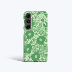 60's VINTAGE FLOWERS | For Samsung Galaxy S23 Plus Case, Galaxy S22 Case, Galaxy S21 fe Case, Galaxy S20 Case, More Models, Retro, Green