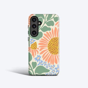SUNFLOWER Phone Case | For Samsung Galaxy S25 Ultra, S24, S23 fe, S22, S21, S20 and More - Summer, Pastel Flowers