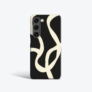 Boho Lines Black Phone Case - For Galaxy S26, S25, S24, S23, S22, S21, S20 Series, Magnetic 画像 1